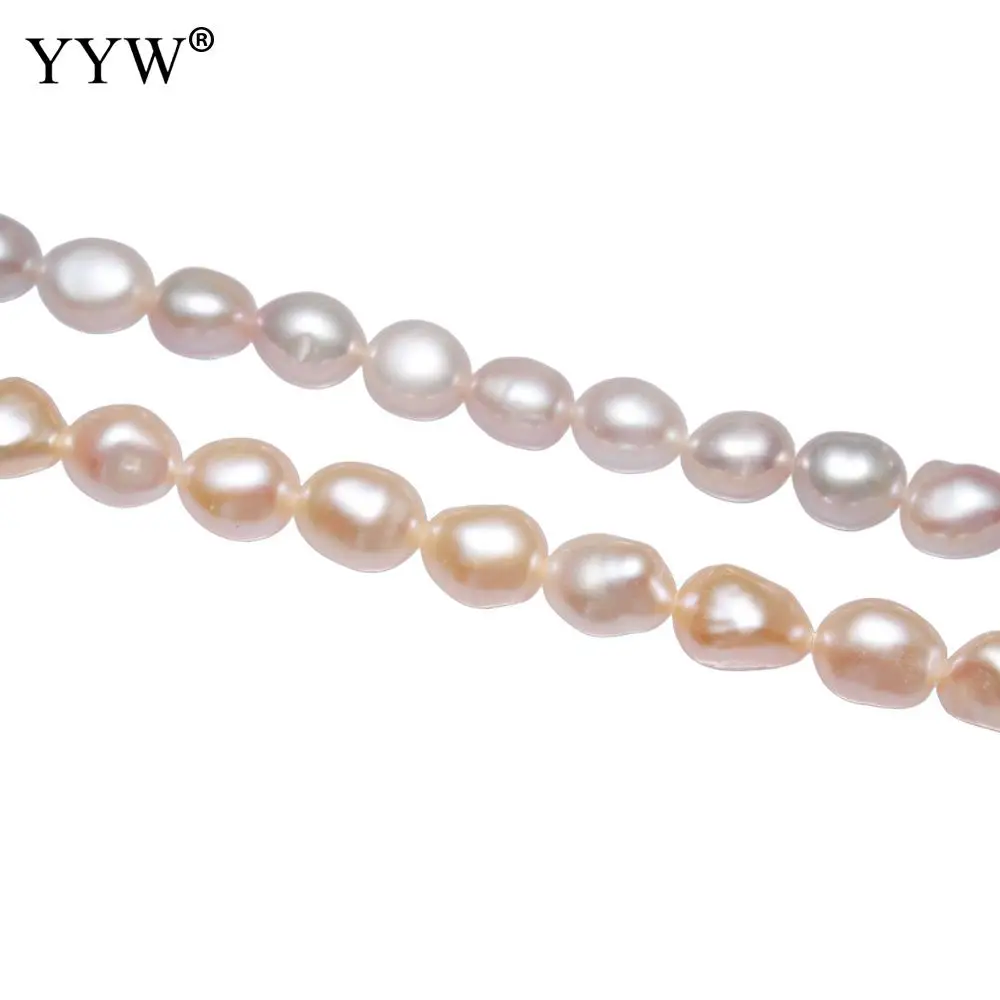 

15inch/Strand Nuggets Natural 8-9mm Cultured Baroque Freshwater Pearl Beads 0.8mm Hole For Diy Bracelet Necklace Jewelry Making