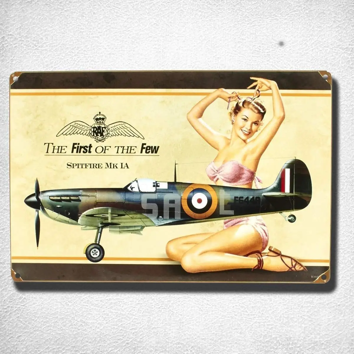 

Tin speaking Iron Painting 8X12 INCH British WW2 Vintage Metal Sign