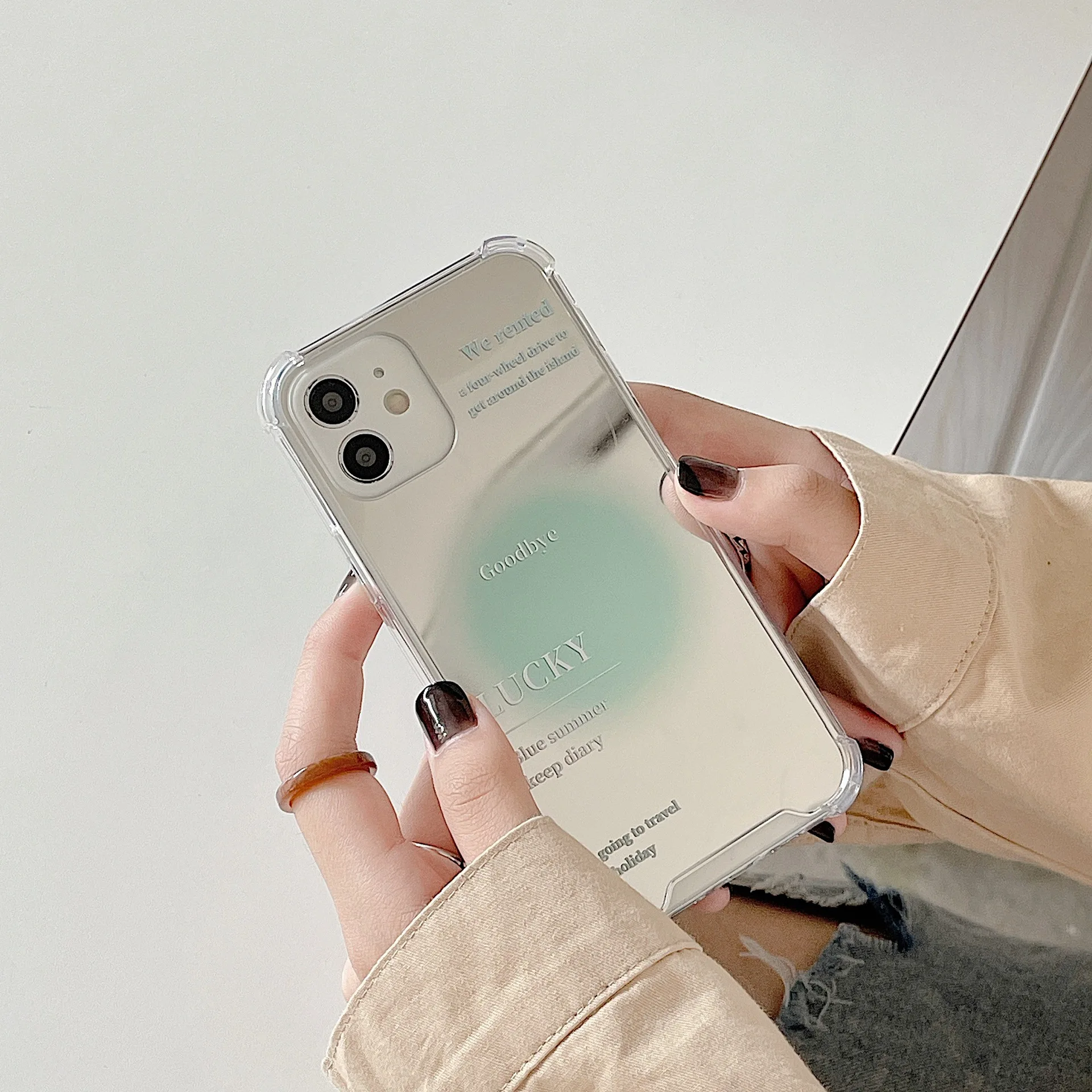 

Simple Mirror Clear Cover For Apple iPhone 13 12 11 Pro Max mini XS Max XR X 8 7 6 6S Plus SE 2020 Transparent TPU Phone Case