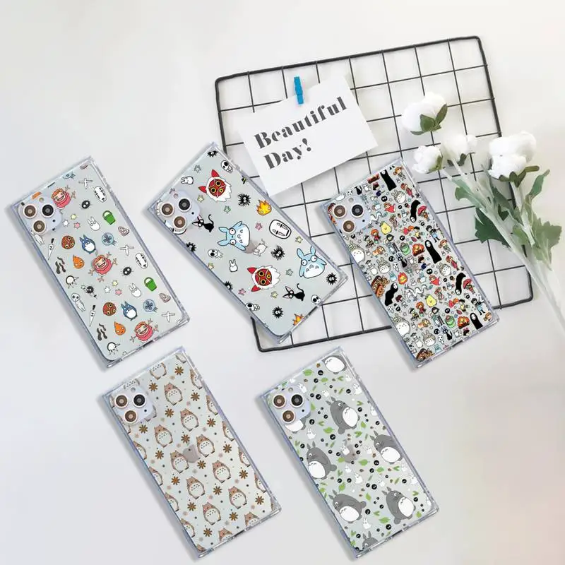 

Totoro Hayao Miyazaki Japan Phone Case Transparent for iPhone 7 8 11 12 se 2020 mini pro X XS XR MAX Plus