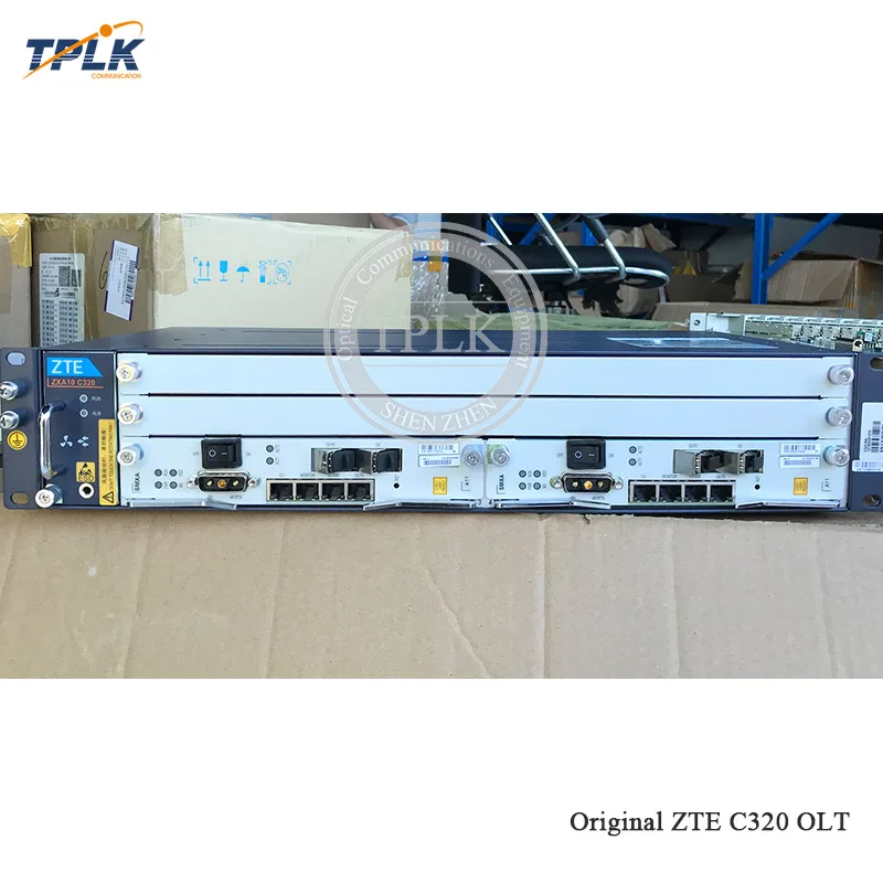 Оригинальное мини шасси OLT C320 GPON EPON с 2 * 10GE SMXA/3 картами питания постоянного тока