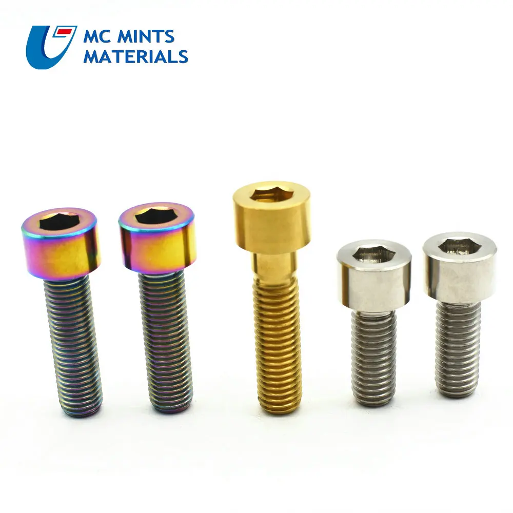 Титановые болты для Ti M8 X15 20 25 30 35 40 45 50 55 60 65 70 80 мм шестигранный ключ торцевой головкой винт для велосипеда мотоцикла автомобиля запчасти