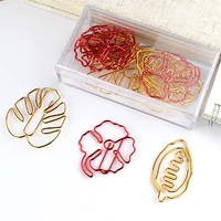 four leaf grass shaped paper clips bright christmas red paperclip office table accessories pink clips paper clipper cute clip