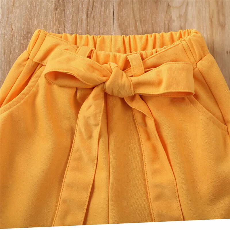 

Kids Baby Girls Clothes Sets Sleeveless Floral Print T Shirt Tops Casual Bow Pants Outfits 2Pcs Summer Girls Clothes Dropship