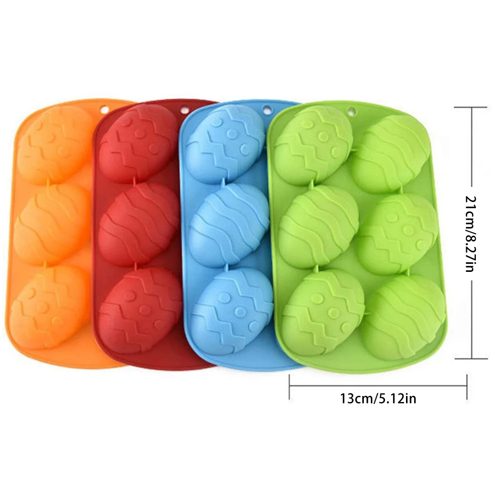 

6 Cavity Easter Egg Shaped Silicone Baking Mold 3D Cake Mold Muffin Chocolate Cookie Baking Mould Pan Ice Maker Mould Cake Tool