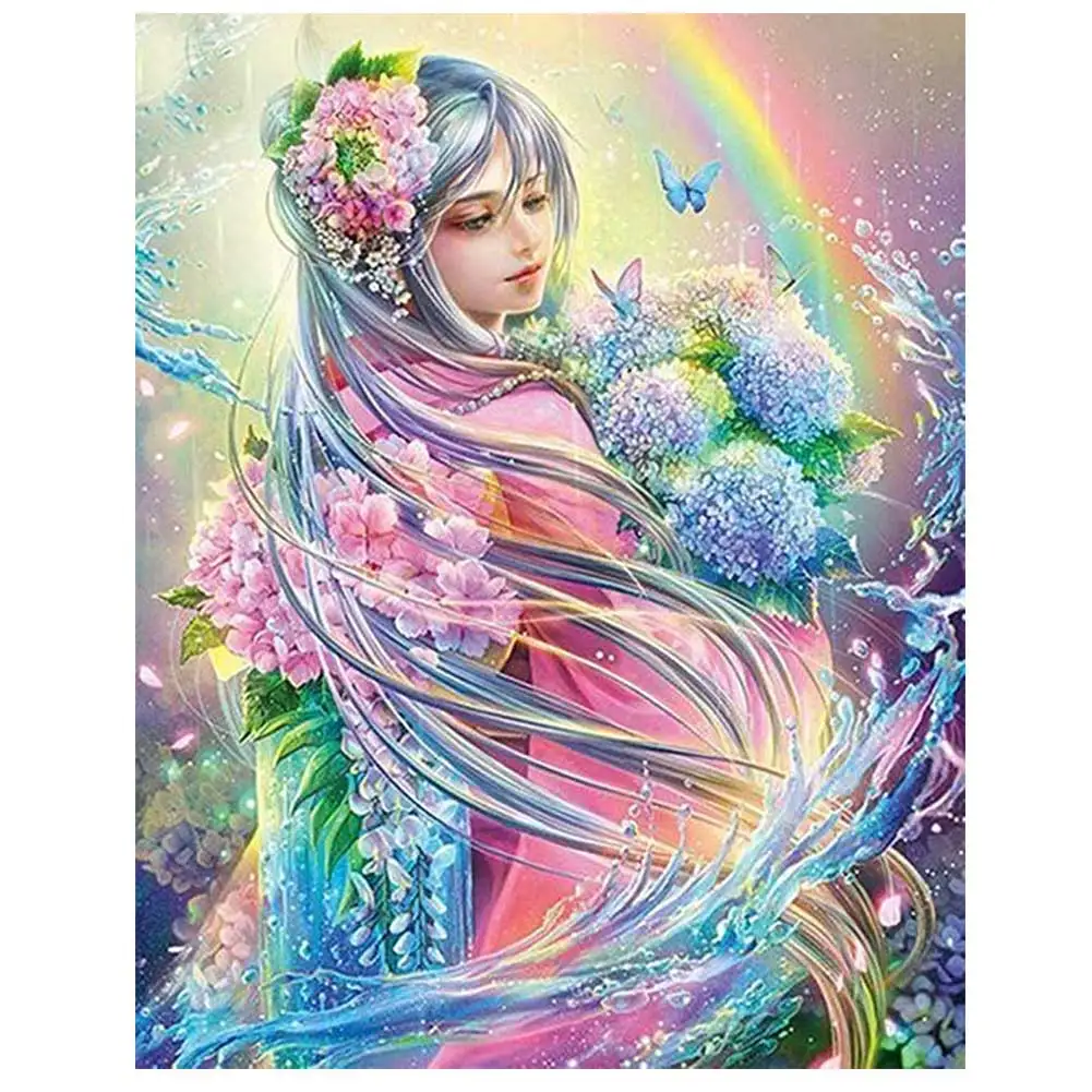 

DIY 5D Diamond Painting Kit, Anime Beauty Crystal Embroidery Cross Stitch Arts Craft Canvas Wall Decor Free Shipping