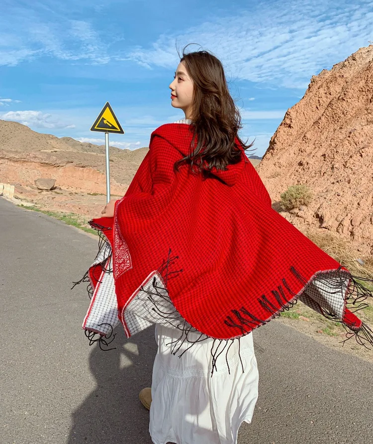 VANOVICH Desert Tourism Scarf Warm National Wind Cloak Jacket 2022 Autumn and Winter New Womens Cape |