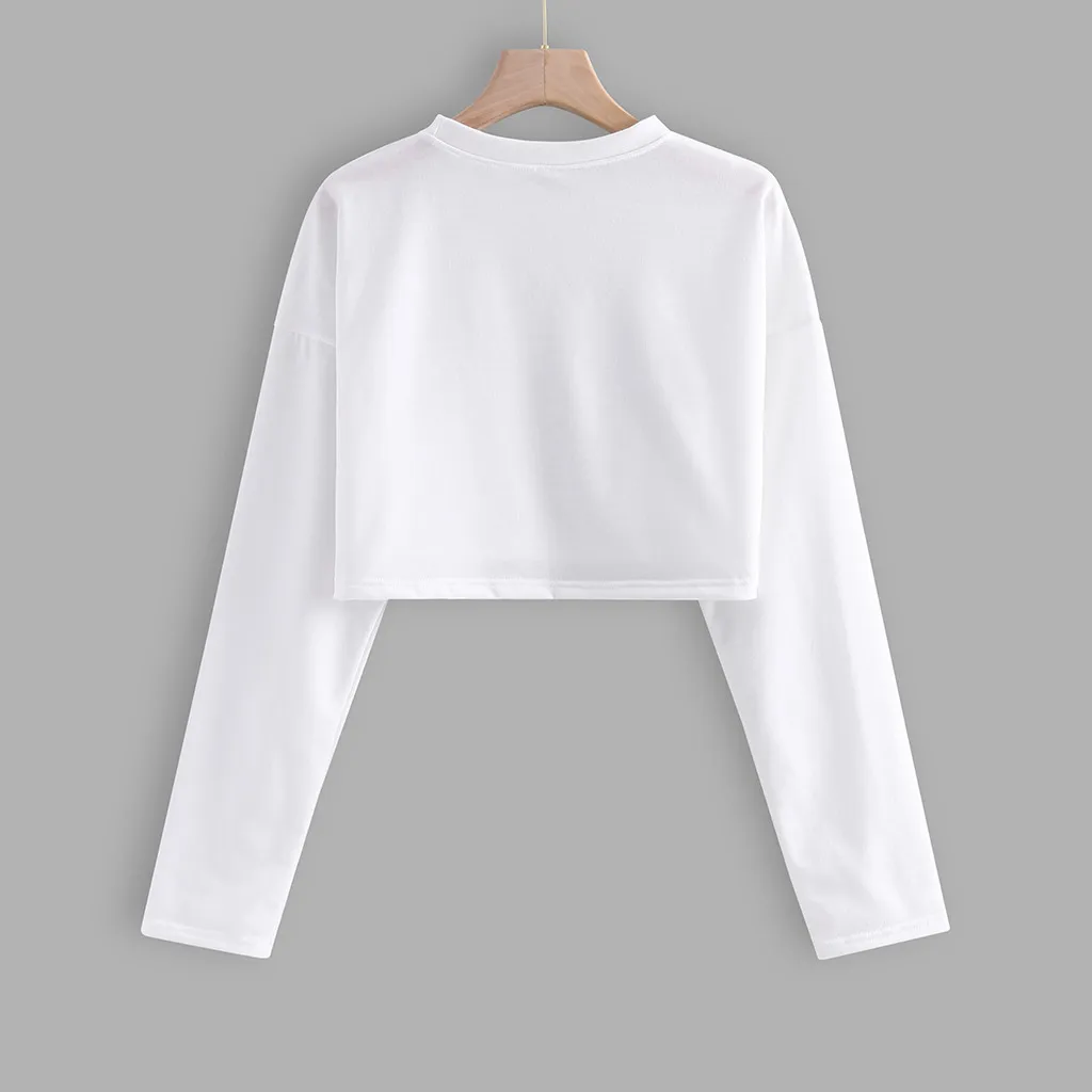 Толстовки Женская мода плюс размер мультфильм печати круглый вырез Осенняя