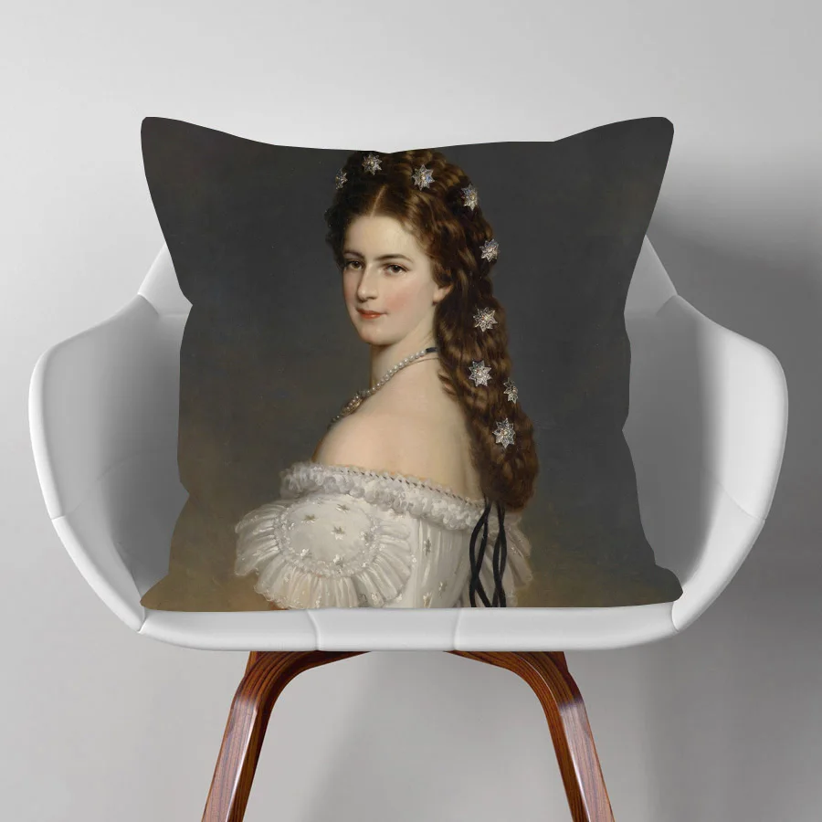 European Retro Vintage Oil Painting Portraits Girls Cushion Covers Bedroom Decorative Cover Sofa Throw Pillow Case | Дом и сад