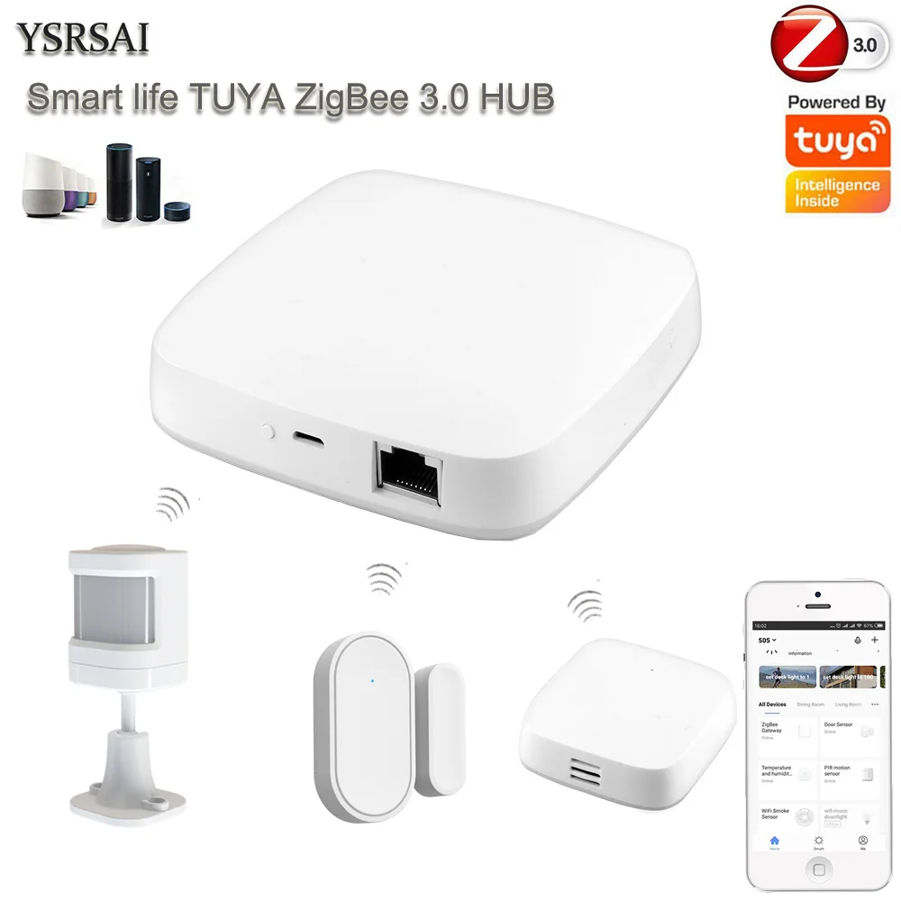 YSRSAI Tuya ZigBee 3 0 умный шлюз концентратор дом мост жизнь приложение беспроводной