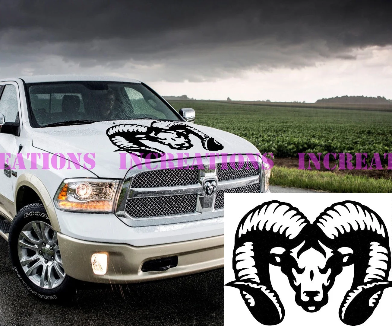 

Универсальная Наклейка для Dodge Ram Head Hood Truck Decal Mopar Racing Graphics Choose Color