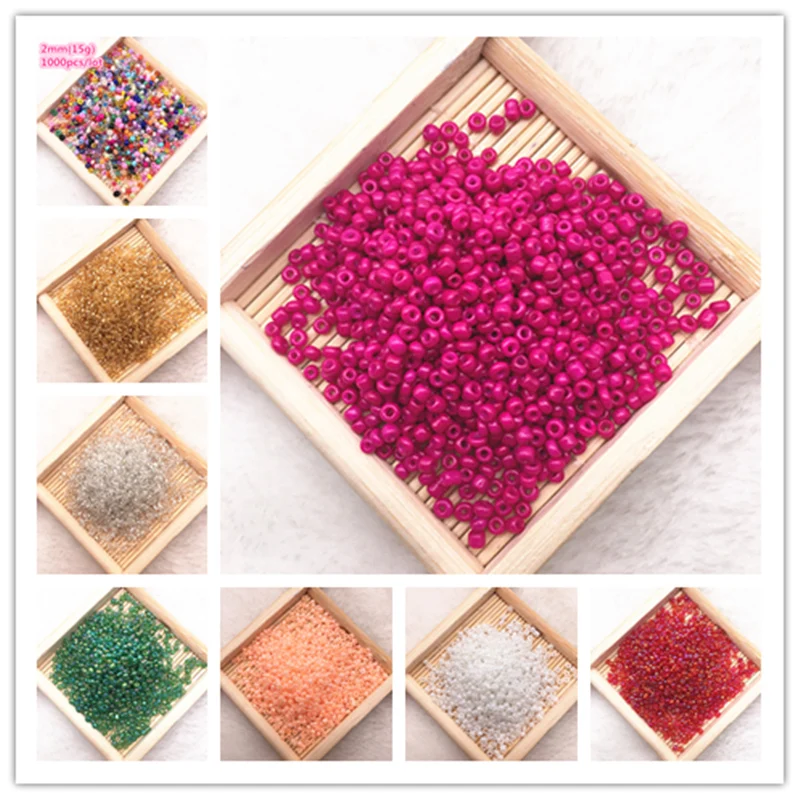 

1000pcs/lot(15g) 2mm Charm Czech Glass Seed Spacer Beads For Jewelry Making Handmade DIY Finding Crafts