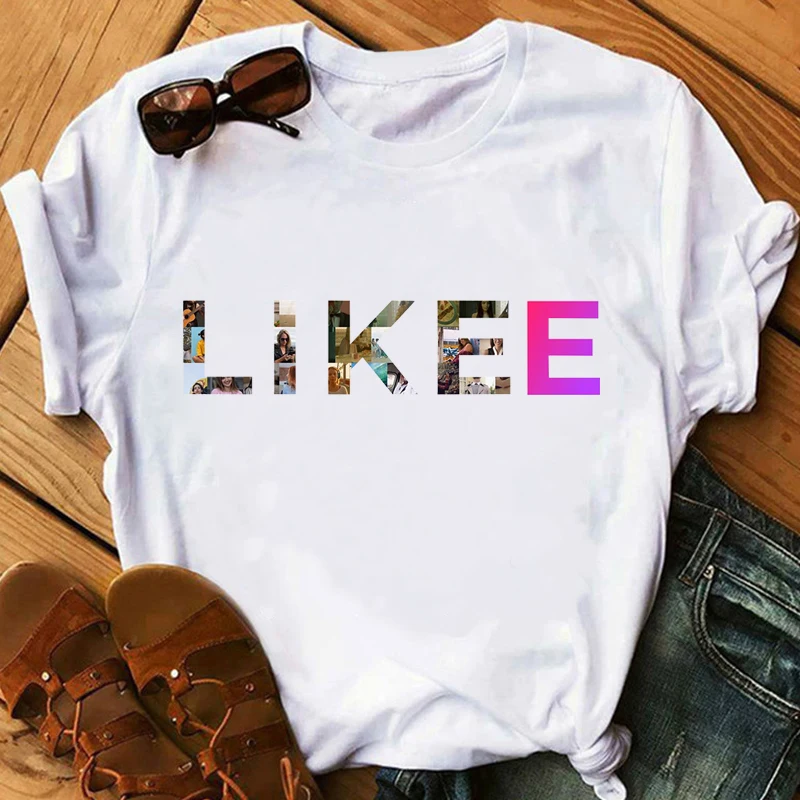 Футболка LISALA Likee App футболка Heart Cat классная уличная с коротким рукавом веселая