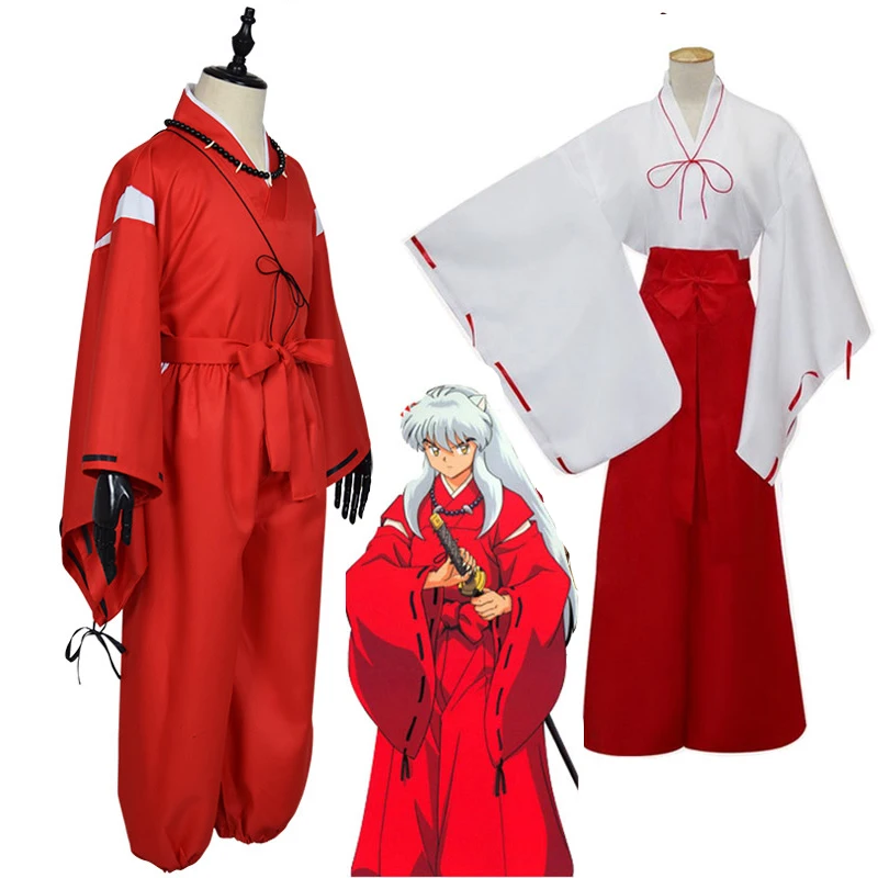 2019 красное японское кимоно Inuyasha Kikyo из аниме полный комплект костюм для косплея