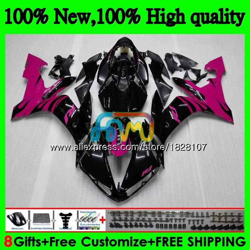 

Корпус для YAMAHA YZF R 1 1000 CC YZF-1000 YZFR1 04 05 06 54BS.34 YZF1000 1000CC розовый пламя YZF R1 YZF-R1 2004 2005 2006 обтекатель