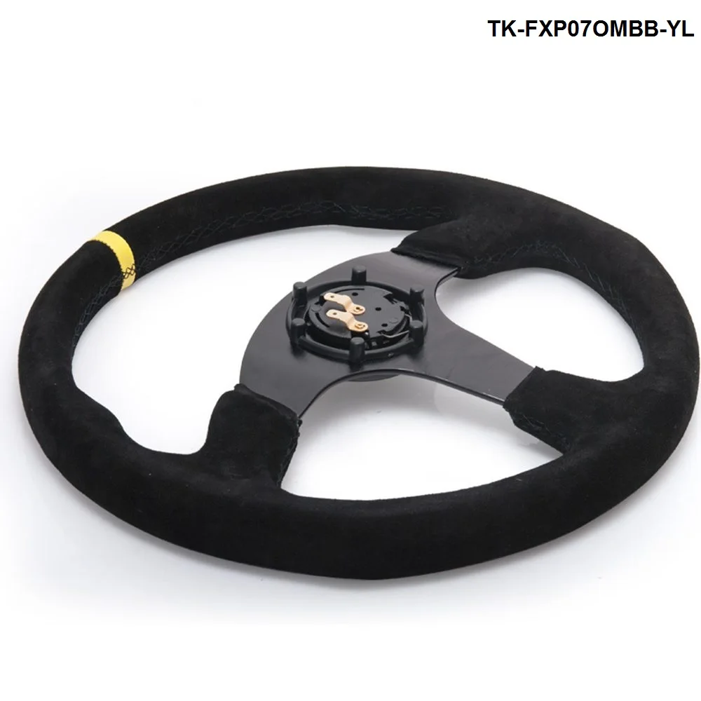 Рулевое колесо OM Racing 14 дюймов 350 мм Автомобильное рулевое из замши и кожи