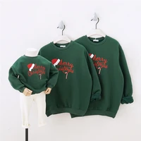 matching family outfits autumn winter thicken fashion letters christmas hoodies for mother daughter clothes dad and son pullover