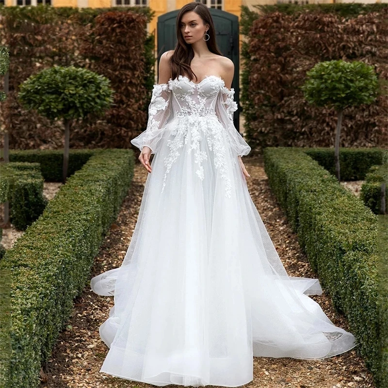 

Cap Sleeves Strapless Wedding Dress 2021 Appliques Long Court Train Backless Organza Robe De Mariee Elegant Bride Gown Illusion