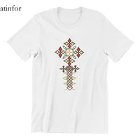 ethiopian cross funny fashion t shirt plus size print custom 4xl 5xl 6xl couples punk gothic style red round collar tees 19662