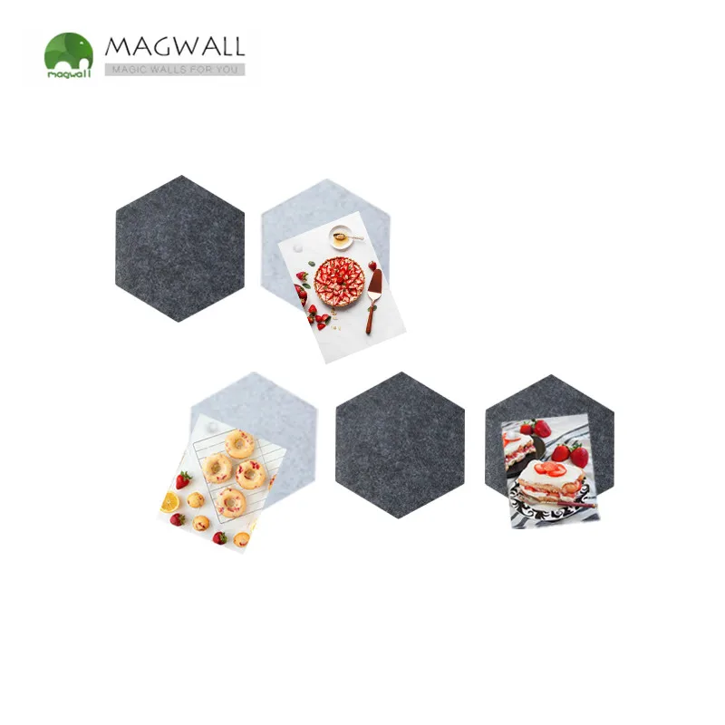 Магнитная цветная войлочная Шестигранная доска для объявлений Magwall серии