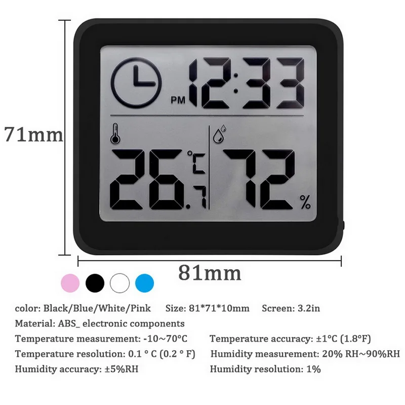 Термометр-Гигрометр многофункциональный автоматический электронный прибор для