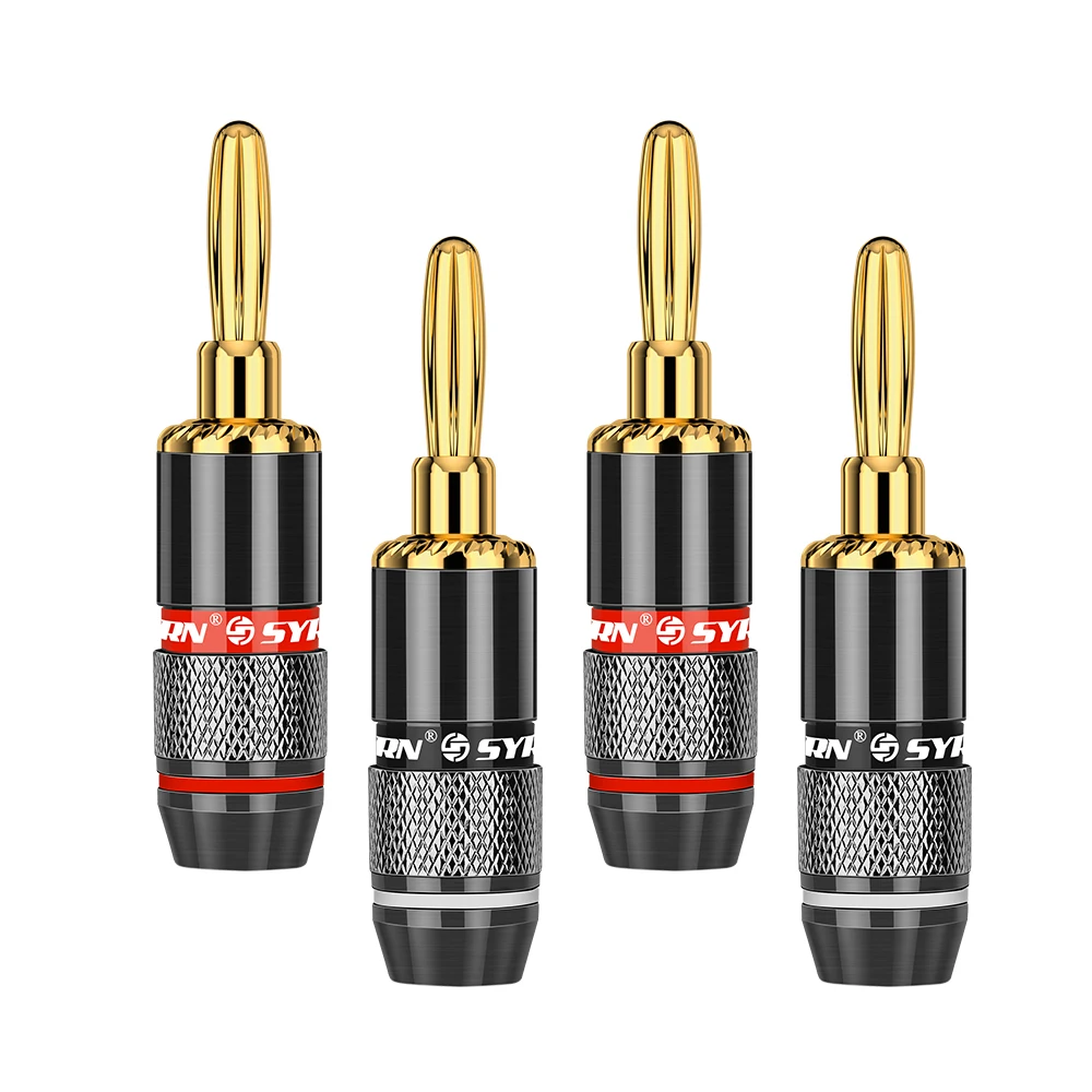 SYRNARN 10pcs/5 pairs Non Magneti Banana Plugs Audio 24K Gold Plated Copper Speaker plug Binding Post Terminal Connectors | Обустройство