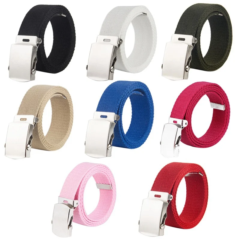 Высококачественный холщовый ремень с золотой пряжкой регулируемый