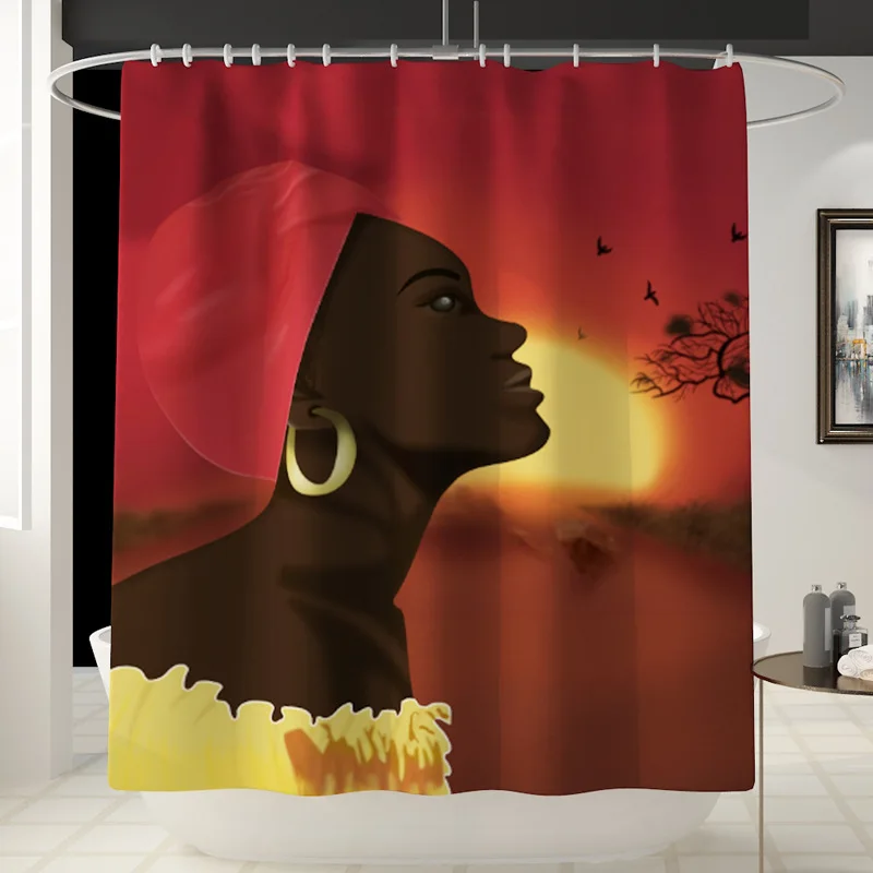 Американском стиле Женская принтованная ткань душ Шторы s занавеска с крючками