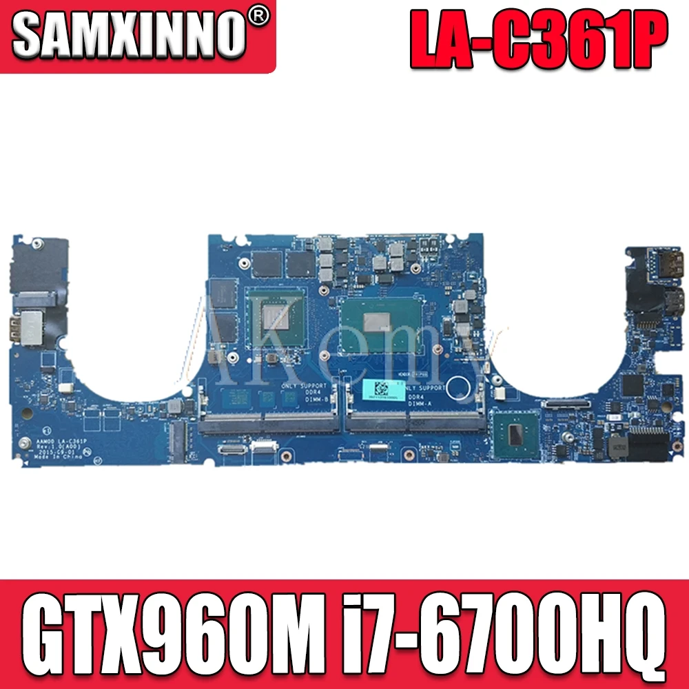 Verkaufen Hohe Qualität Für XPS 15 9550 Laptop Motherboard LA-C361P 0Y9N5X CN-0Y9N5X DDR4 Mit I7-6700HQ CPU GTX960M GPU 100% Arbeits Gut
