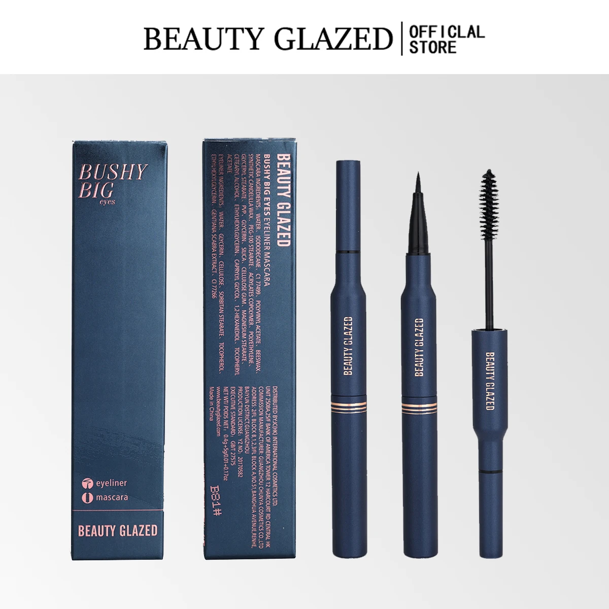 

Быстрая доставка макияж Beauty Glazed 2 в 1 Подводка для глаз и тушь для ресниц легкая в нанесении стойкая черная жидкая водостойкая