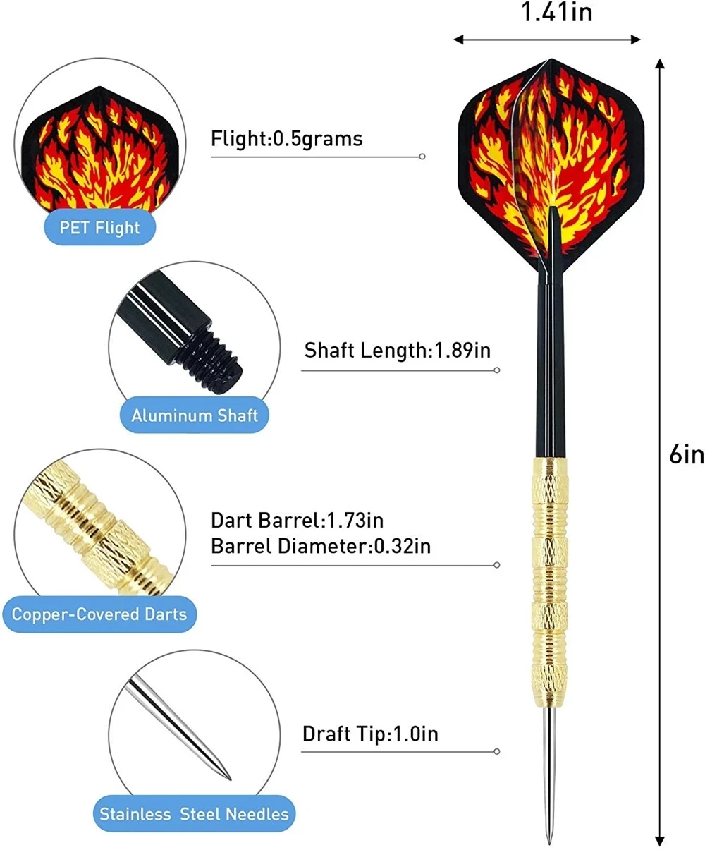 

15 Pcs (1 Set) Professional Steel Tip All Metal Darts Flight With Nice Flights Darts Set Customizable Dartboard Sports Exercis