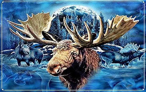 Decorative Tin Sign Moose Metal Plateelk Tin Metal Sign Cafe Bar Pub Home Wall Decor 12X16 inches