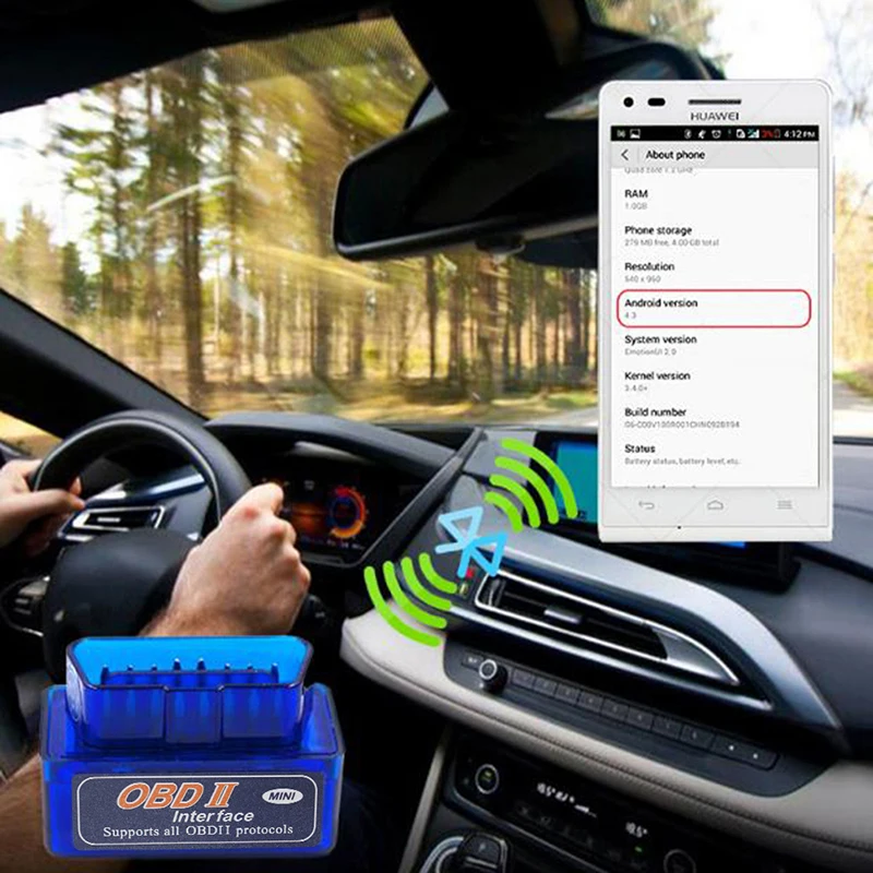 

Mini ELM327 Bluetooth V2.1 Wireless Car Diagnostic Scanner OBD II Scan Tool