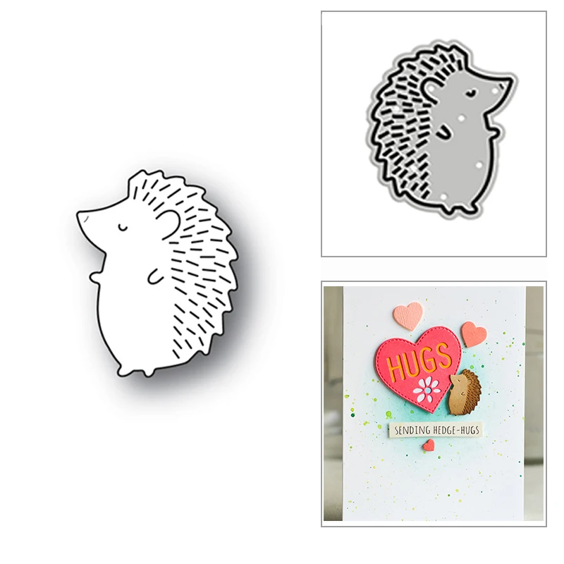 

Новинка металлические штампы счастливого ежа 2021 для вырезания «сделай сам» для скрапбукинга бумаги и открыток декоративное тиснение без ш...