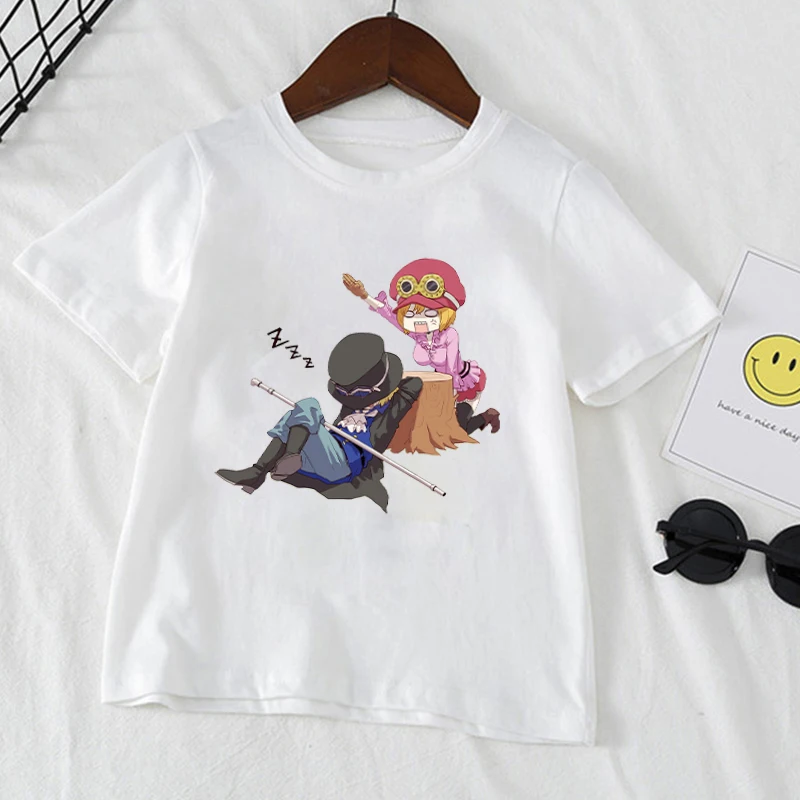 

Boys and Girls One Piece Hot Blood Anime tshirt Cartoon Fashion Print tshirt Summer Short Sleeve Tops Kids T-shirt Clothes