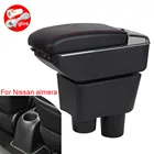 Для Nissan almera подлокотник для авто коробка центральный ящик для хранения модифицированные детали автомобильный подлокотник с USB LED подсветкой легко установить