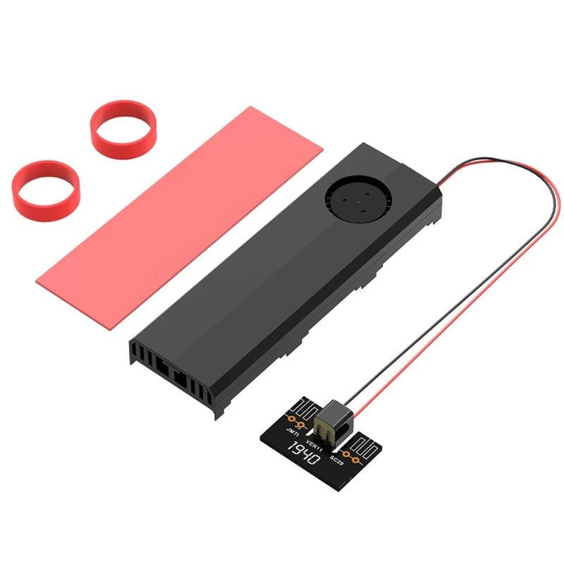 

M.2 SSD Heatsink Cooler 2280 Solid State Hard Drive Radiator M2 PCI-E NVME Aluminum Cooling Thermal Pad with 15Pin Cable QXNF