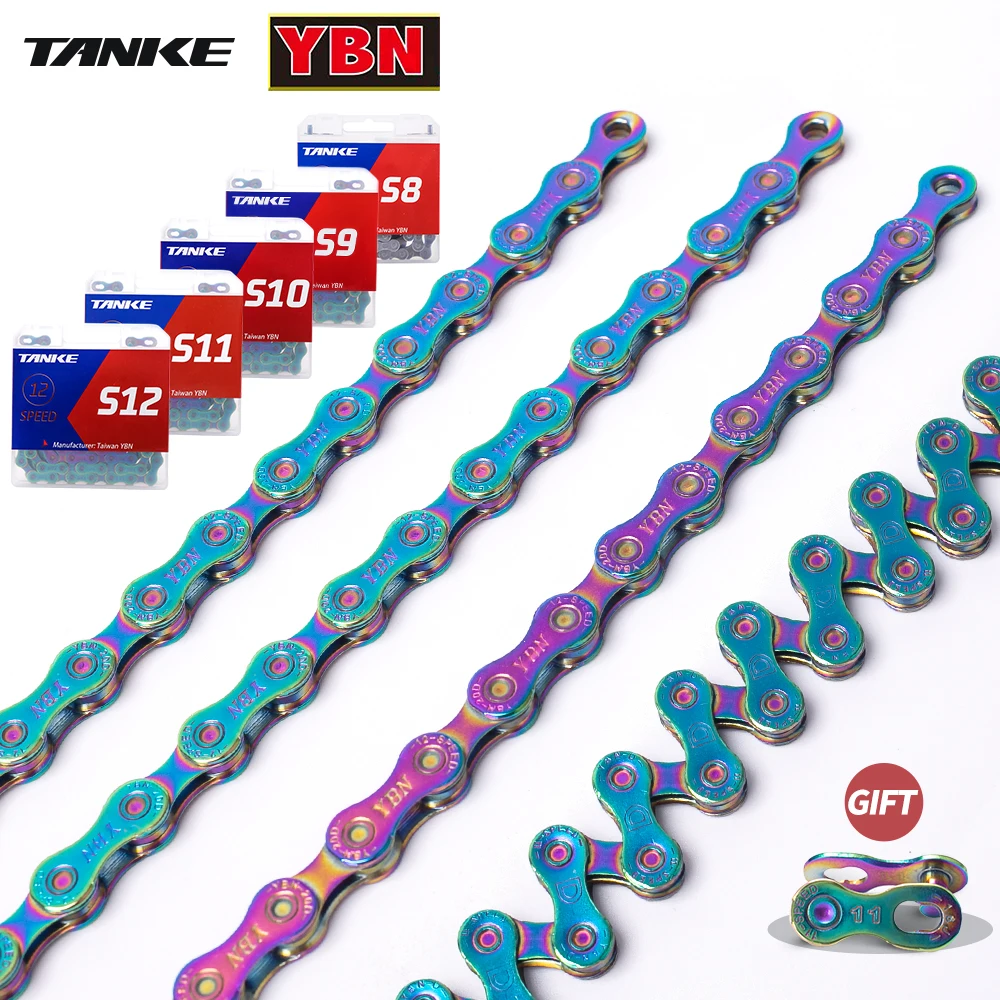 TANKE S08G YBN велосипедная цепь 8s9s10s11s12 скорость полуполой MTB/Шоссейный велосипед цепи
