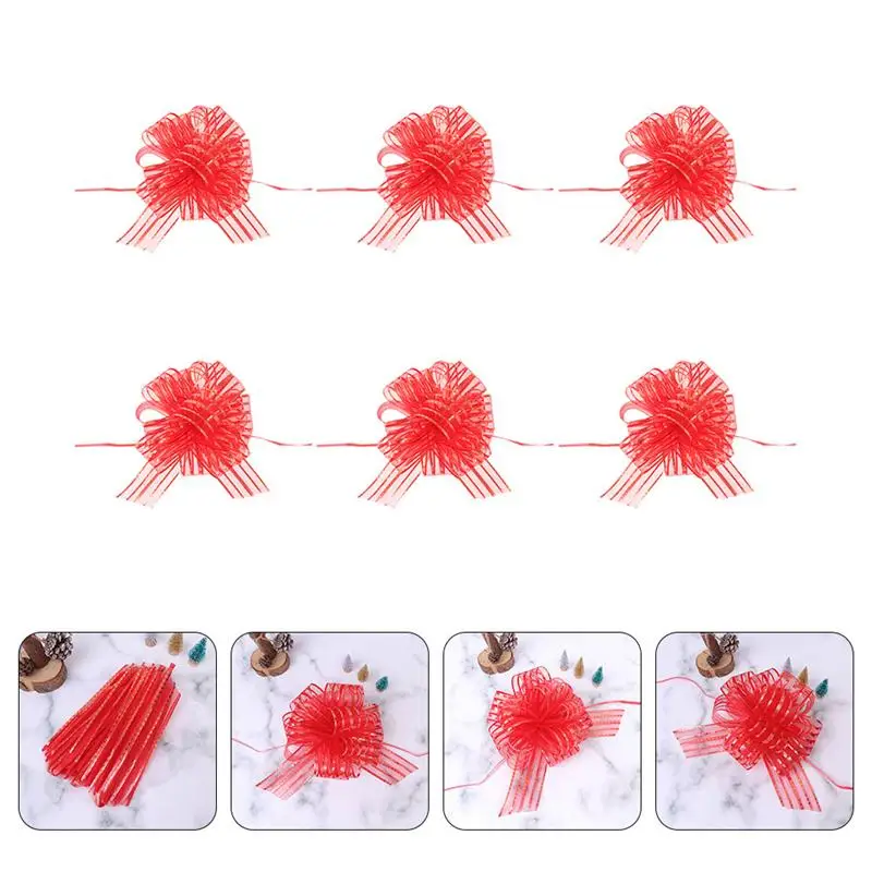 

6Pcs Yarn Pulling Garland Wedding Party Yarn Pulling Flowers Gift Decorative Props
