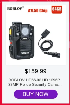 BOBLOV HD66-02, 64 ГБ, HD 1296 P, мини видеокамера, 33 МП, полицейская камера безопасности, камера ночного видения, видео рекордер с ИК-внешним объективом