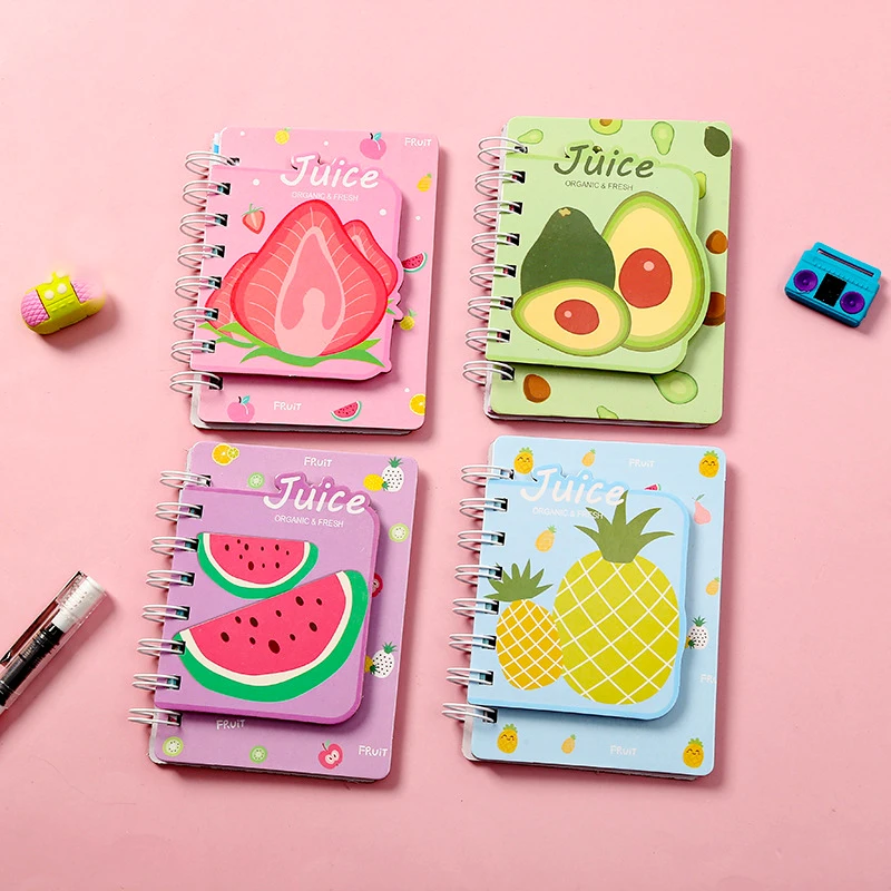 

Милые канцелярские принадлежности, Красивый блокнот, настольные аксессуары, блокнот в виде катушки, блокнот для набросков фруктов, журнал, ...