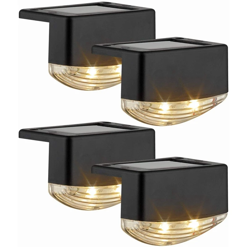 

Solar Deck Lights Outdoor Waterproof 2 LED Solar Fence Lights for Patio,Yard, Tairs,Garden,Step and Railing,Warm White