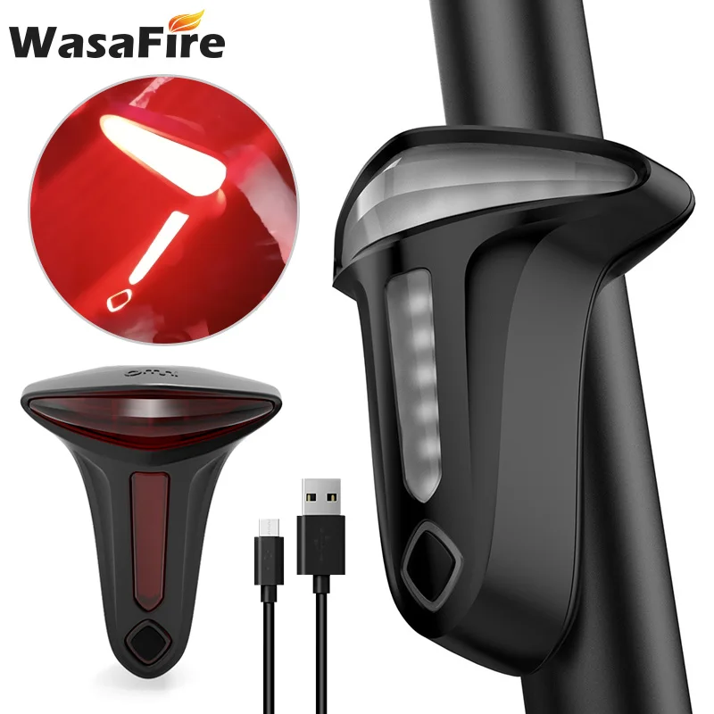 

Rechargeable Rear Bicycle Light Smart Brake Bike Tail Lamp Mountain Bike Cycling Taillight Safety Warning Lights