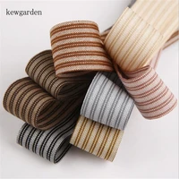kewgarden double colors stripe knitting satin ribbon 1 5 1 38mm 25mm handmade tape diy hairbow packing riband webbing 10 yards