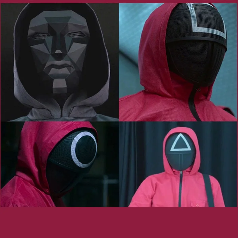 

Movie Squid Game Mask In The Movie Cos Clothing Squid Game Costume Halloween Stage Performance COSPLAY One piece Clothing
