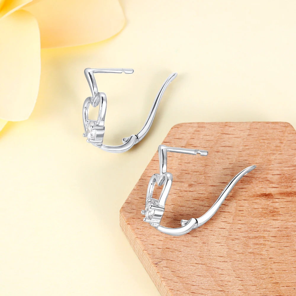 JewelOra, однотонные 925 пробы, серебряные серьги-гвоздики для женщин, серебро 925, ювелирное изделие для женщин, кубический цирконий, серьги в форме сердца и листьев для девочек