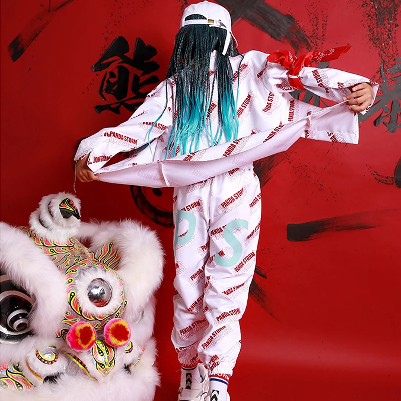Children Hip Hop Clothes Moletom Feminino Tumblr Long Sleeve Shirt Set Loose Street Fashion Clothing Girl Boy Stage Costume 3620 |