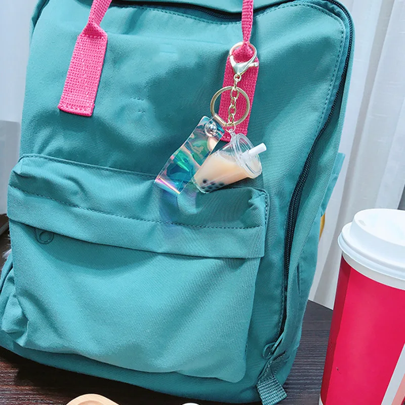 Милый брелок с жемчужинами для молочного чая ключей имитацией напитков