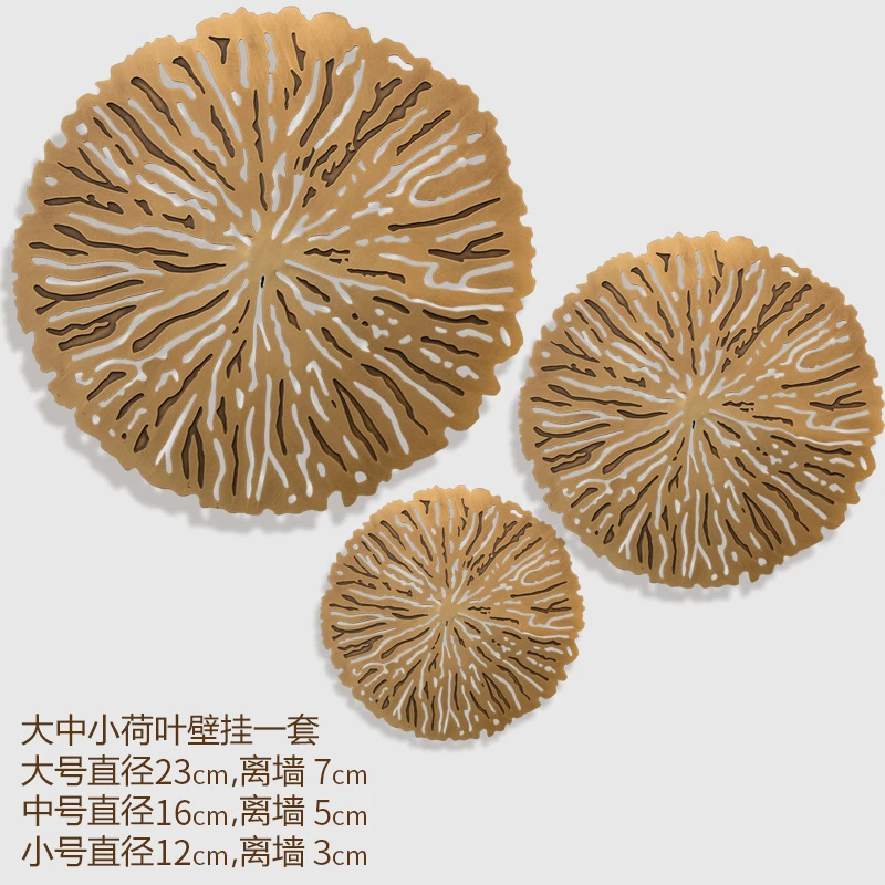 

American light luxury creative lotus leaf wall hanging living room dining room art personality wall decor pendant room decor