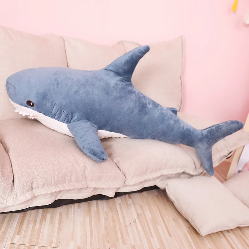 

80/100cm Big Size Funny Soft Bite Shark Plush Toy Pillow Appease Cushion Gift For Children